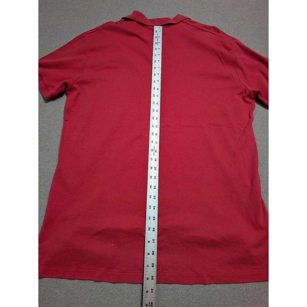 Polo Ralph Lauren Polo Shirt Men's L Red Pique Knit Cotton Short Sleeve Pony